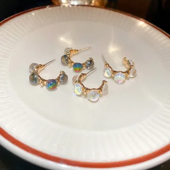 2023 Корейские Красочные серьги-кольца из смолы для женщин, модные ювелирные изделия, дизайн Open C, Oorbellen Boucles d'oreilles