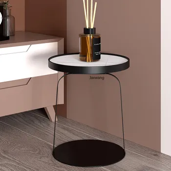 Журнальный столик в скандинавском стиле, роскошная мраморная прикроватная тумбочка, круглые каменные плиты, круглый современный минималистичный диван для гостиной, маленький круглый приставной столик