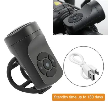 Велосипедный звонок, перезаряжаемый USB-электрический рожок для велосипеда, кольцо из черного ABS-динамика, Аксессуары для велосипеда, Громкий сигнал тревоги на руле