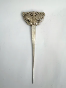 Коллекция старинных китайских тибетских серебряных заколок-бабочек ручной работы, украшение для волос, Замечательный подарок