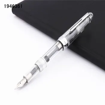 Перьевая ручка JINHAO 992 прозрачного белого цвета со спиральным круглым корпусом, офисная студенческая, с тонким пером, новая