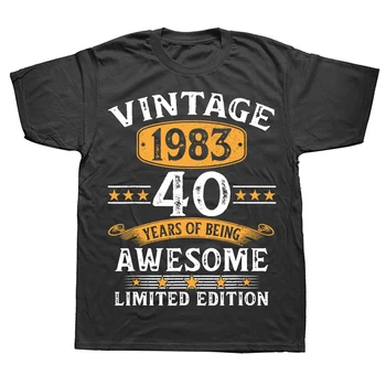 Винтаж 1983 года, 40-летние подарки на 40-й день рождения для мужчин, женская футболка, мужская одежда, подарок папе мужу на день рождения, уличная одежда