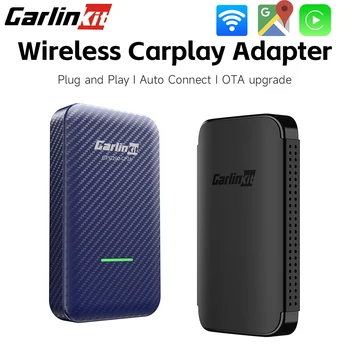 Carlinkit 4.0 С подключением к беспроводной сети, адаптер CarPlay Dongle, совместимый с Bluetooth, мультимедийный видеоплеер IOS Android