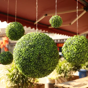 Искусственные растения, большой зеленый искусственный пластиковый травяной шар для украшения дома, сада, улицы, искусственный Цветочный шар