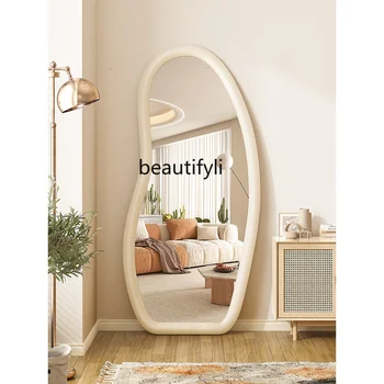 Напольное зеркало в кремовом стиле Зеркало в полный рост для спальни и домашнего обихода Настенное зеркало специальной формы home decor fairy