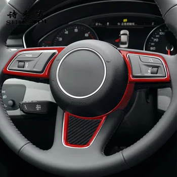 Отделка рамы Кнопки переключения рулевого колеса автомобиля из углеродного волокна Для Audi A3 8V A4 B9 A5 2017-2019 Интерьерные Автоаксессуары