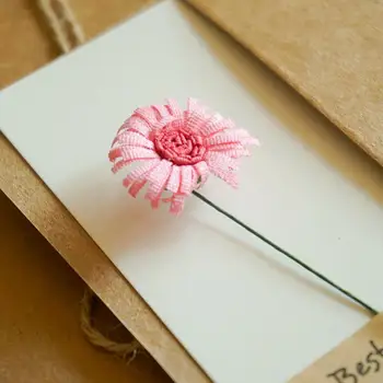 1 комплект, Хорошая открытка с благодарностью, поздравительная открытка из крафт-бумаги, привлекательная с искусственным цветком, цветочный дизайн, открытка другу на день рождения.