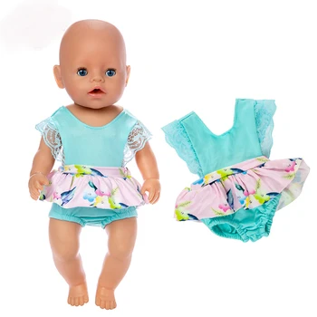 Синие Короткие Комбинезоны Подходят Для Кукольной Одежды 17 дюймов 43 см, Аксессуары Для Куклы Born Baby, Костюм Для Подарка На День Рождения Ребенка