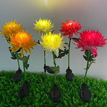 Солнечный Свет Хризантемы, Открытый Светодиодный Искусственный Цветок, Наземная Посадка Садового Газона Во Внутреннем Дворе, Садовый Свет