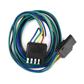5-контактный Плоский разъем, провода 72 дюйма с цветовой кодировкой, Удлинитель жгута проводов американского типа для прицепа RV