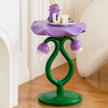 Диван-приставной столик в гостиной Чайный столик Скандинавские Торцевые Столики Креативное Цветочное оформление Современные Круглые Столики для отдыха Дизайнерская Мебель