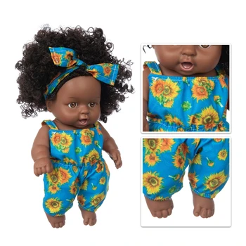 2021 Синий Костюм Новые Детские Африканские Куклы Pop Reborn Silico Bathrobre Vny 20см Born Poupee Boneca Baby Мягкая Игрушка Девочка Тоддер