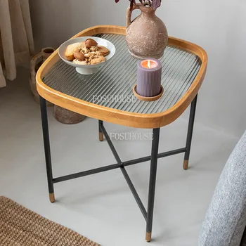 Современная мебель для гостиной Из прозрачного стекла, Небольшой журнальный столик, Простой квадратный столик для маленькой квартиры, Чайные столики для семьи