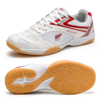 2022 Новая Профессиональная обувь для настольного тенниса Мужские Женские нескользящие Бадминтоны для пар синеКрасные легкие кроссовки для бадминтона