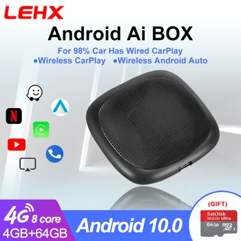 LEHX Беспроводной Carplay IOS Android Auto Ai Box 4G для автомобильного радио Мультимедиа Carplay Volvo BMW KIA Toyota Mercedes Ford Benz VW