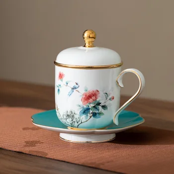 Китайские Подарочные Наборы Чайных Чашек И Блюдец Двенадцать Цветов Бога Красивая Чайная Чашка Керамическая Чашка Для Воды Офисная Чашка С Молоком Для Завтрака