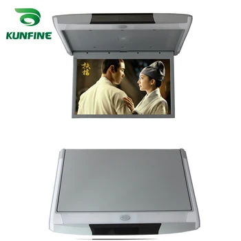 15,6-дюймовый ЖК-монитор на крыше автомобиля, откидной экран, Накладной мультимедийный видео-потолочный дисплей для крепления на крыше, встроенный ИК/FM-передатчик USB