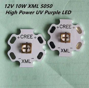 12 В 10 Вт XML 5050 Высокомощный ультрафиолетовый фиолетовый светодиодный чип 395nm CREE Lamp Diode Светодиодное люминофорное освещение для отверждения принтера