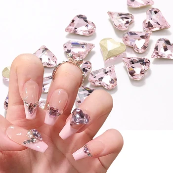 3D Розовые сердечки Для ногтей Художественное оформление Мишка Бантики-бабочки Подвески из Хрусталя для ногтей Rhinstones Аксессуары Для Маникюра с бабочками