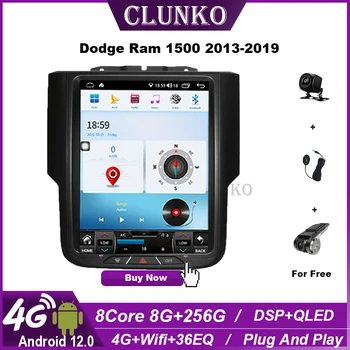 Clunko Для Dodge Ram 1500 2013-2019 Android 11,0 Автомобильный Радиоприемник Стерео Экран Tesla Мультимедийный Плеер Carplay Auto 8G + 256G Bluetooth