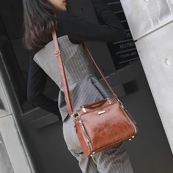 Повседневные женские сумки из искусственной кожи, высококачественные женские маленькие сумки-мессенджеры, дизайнерская женская винтажная дорожная сумка через плечо