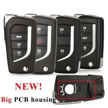 jinyuqin NEW Big PCB House Flip Folding Remote Key Shell для Toyota Levin Camry Reiz Highlander Corolla Key Case VA2 Toy48 Toy43