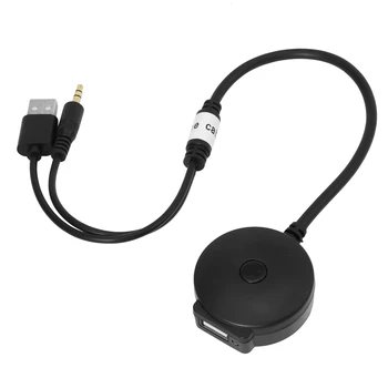 Автомобильный беспроводной Bluetooth аудио кабель-адаптер AUX и USB для музыки Mini
