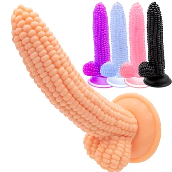 Большой фаллоимитатор овощей кукуруза фаллоимитатор с присоской секс-игрушки для женщин, большой анальный штекер женский продукции мастурбация женщины фаллоимитатор