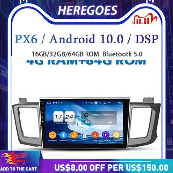 PX6 DSP IPS Android 10,0 4 ГБ + 64 ГБ Автомобильный DVD-плеер Wifi Bluetooth 5,0 RDS радио GPS Карта Для Toyota RAV4 RAV 4 2012 2013 2014 2015