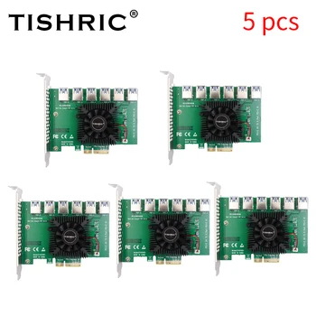 5/10 Шт. TISHRIC PCI Express Multiplier GPU 4X PCI E 1-6 USB3.0 Адаптер PCI Express x16 Card PCIE Riser Для майнинга видеокарт