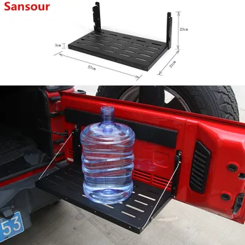 Металлический стол для задней двери Багажник для перевозки грузов Складная полка для хранения Jeep Wrangler JK 2007-2017